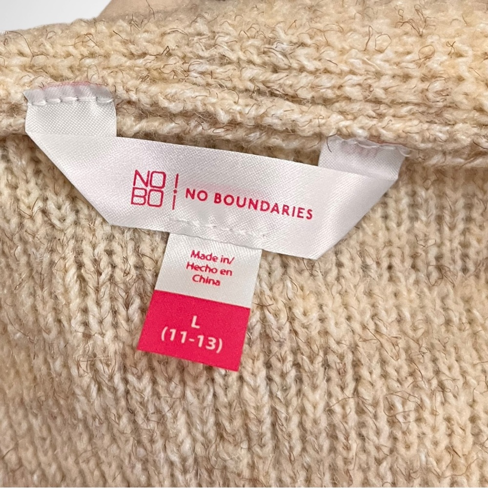 NO BOUNDARIES Juniors Neutral Combo Button Front Sweater Vest Large | NWT - Picture 6 of 8